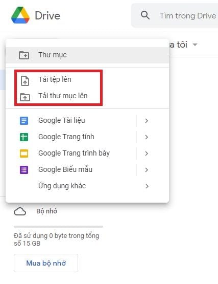 Tải và lưu file trên Google Drive - GEARVN