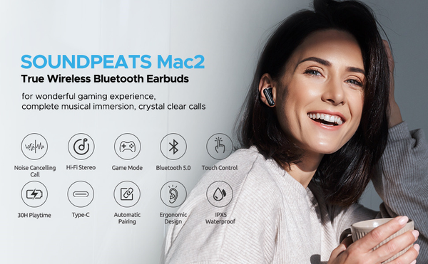 GEARVN - Tai nghe Bluetooth Earbuds SoundPeats Mac 2