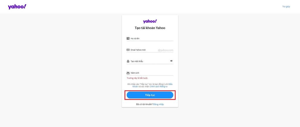 GEARVN - Tạo Yahoo! Mail