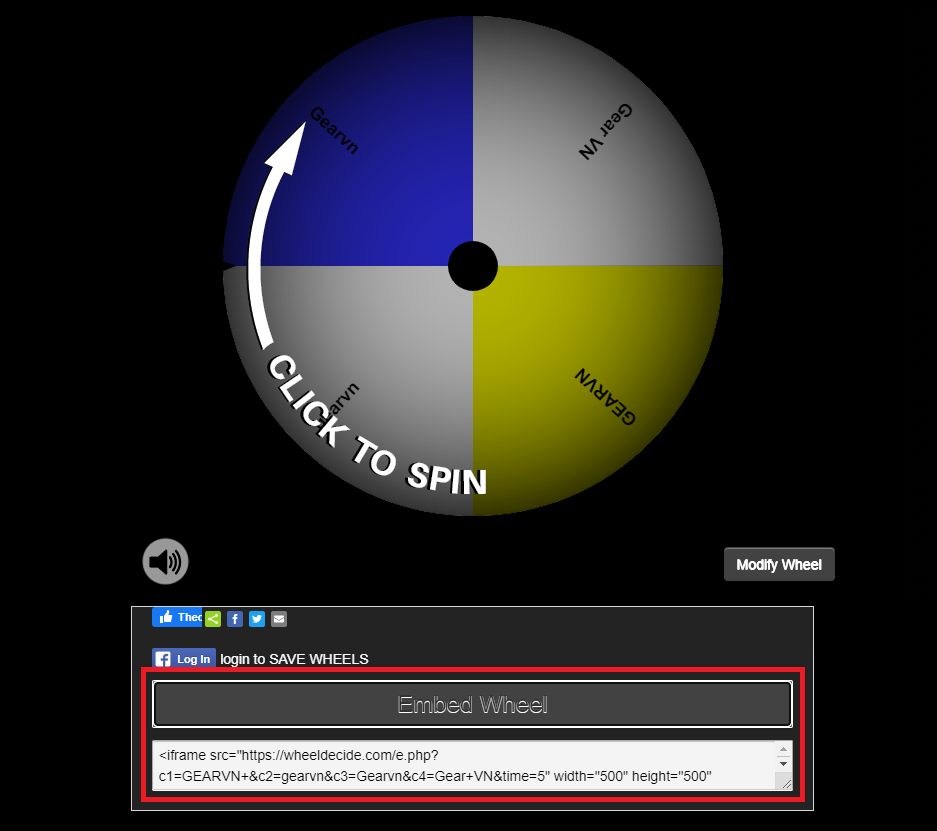 GEARVN -  Tạo vòng quay may mắn với trang web Wheel Decide