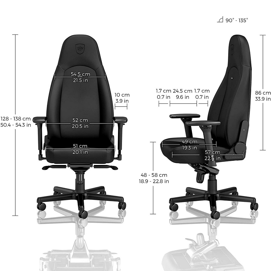 ghế Gaming Noble Chair - Icon Short Gas Lift Black Edition