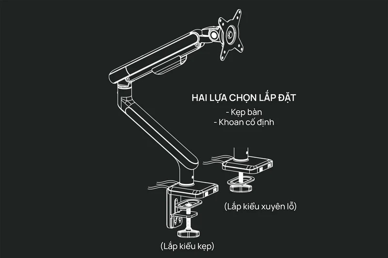 Giá treo màn hình HyperWork A1C Trắng