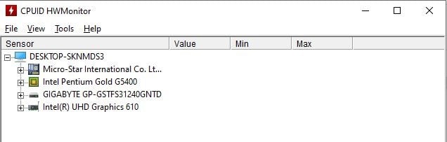 kiểm tra nhiệt độ CPU