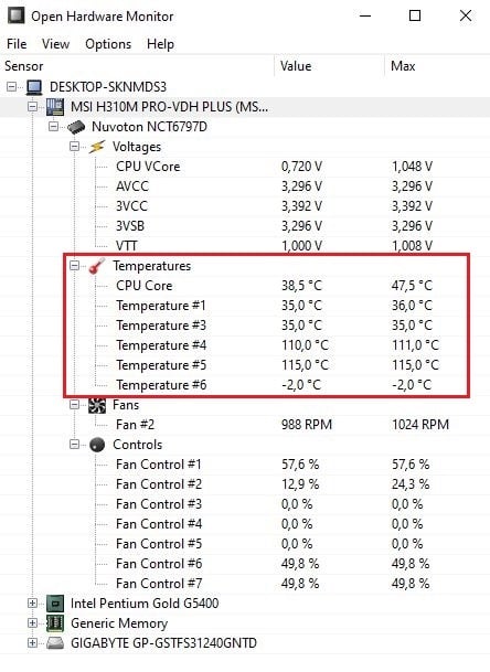 kiểm tra nhiệt độ CPU