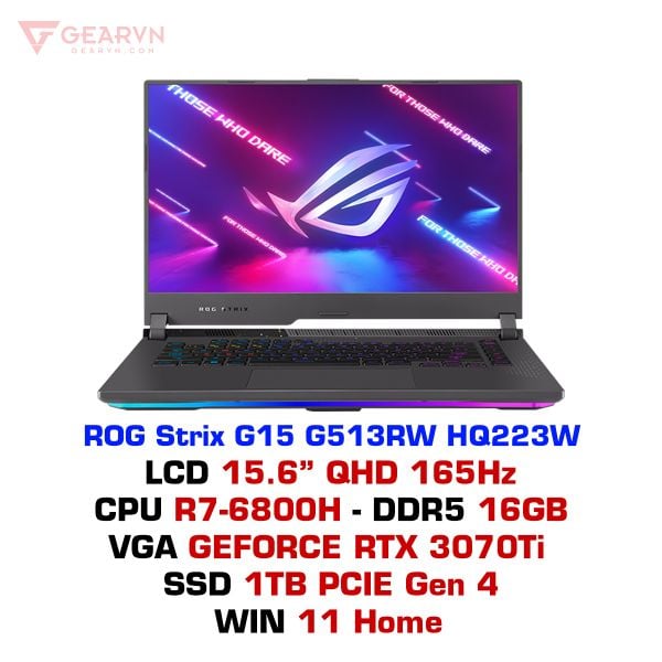 Laptop gaming ASUS ROG Strix G15 G513RW HQ223W