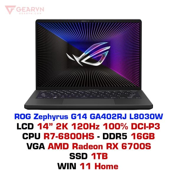 Laptop gaming ASUS ROG Zephyrus G14 GA402RJ L8030W