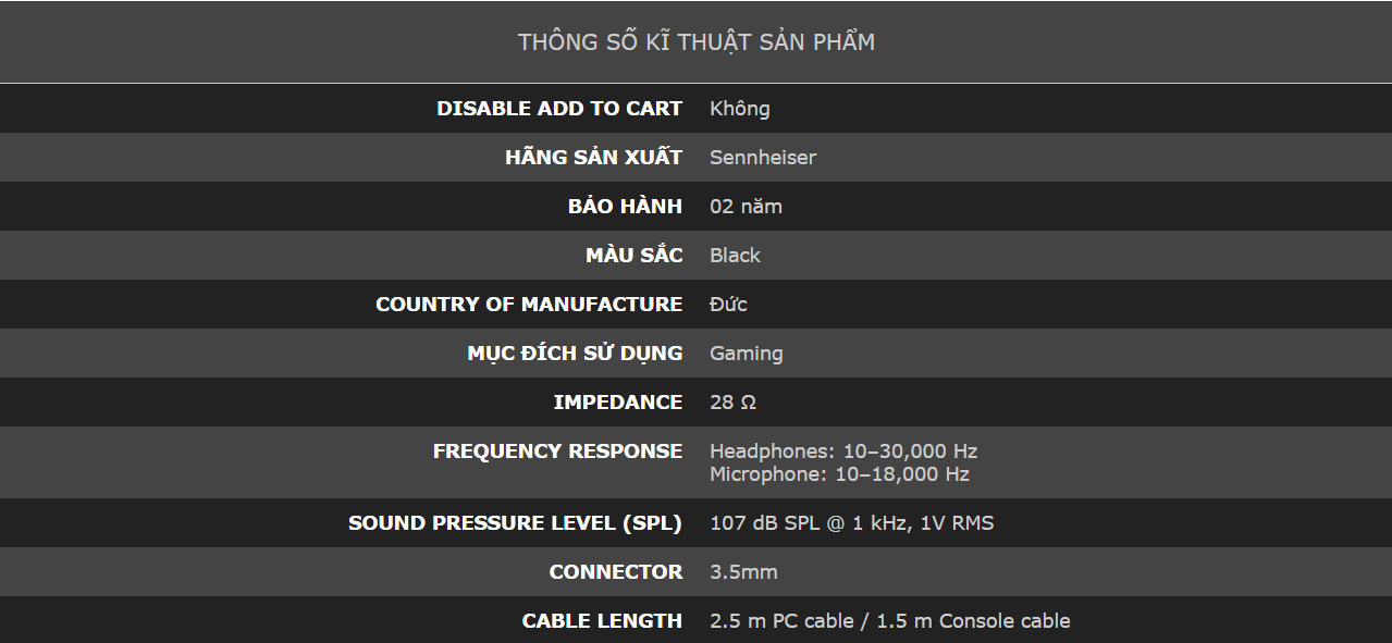 Tai nghe Sennheiser GSP 500