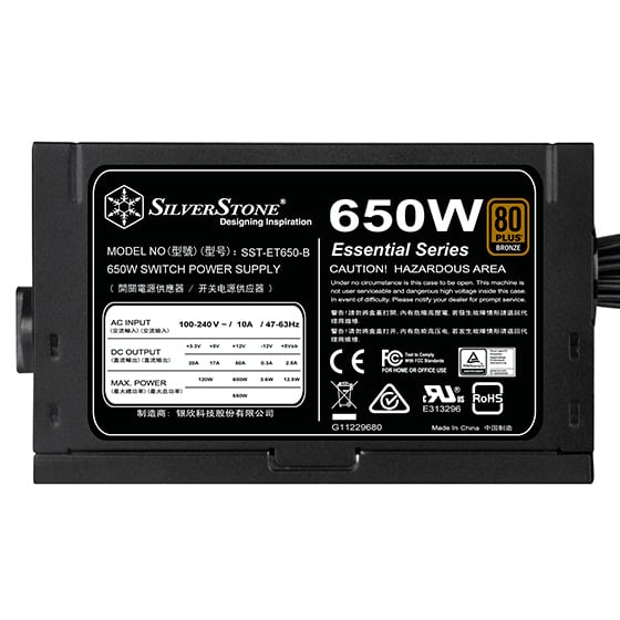 GEARVN.COM ( 650W ) Nguồn SilverStone Essential Series ET650-B 80 Plus Bronze