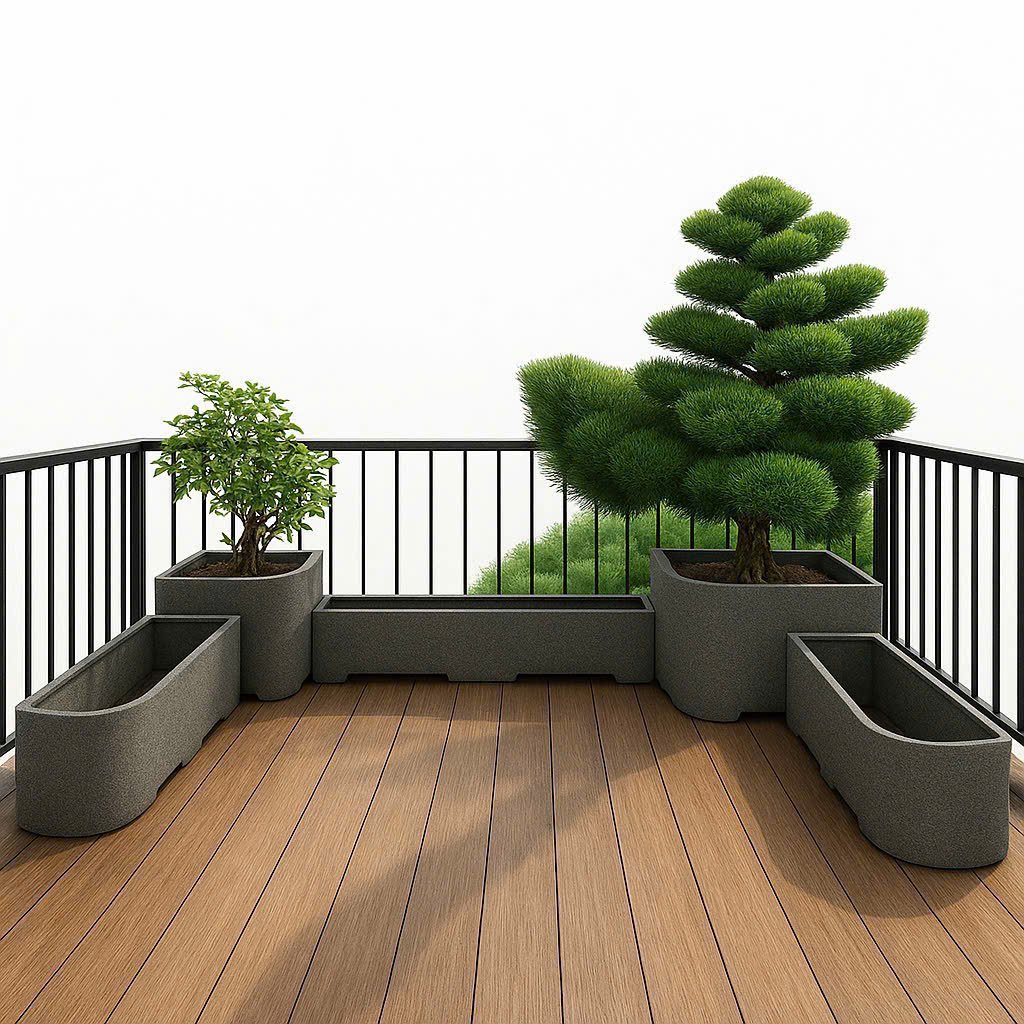 chậu composite ban công sân thượng chậu cây cảnh anber