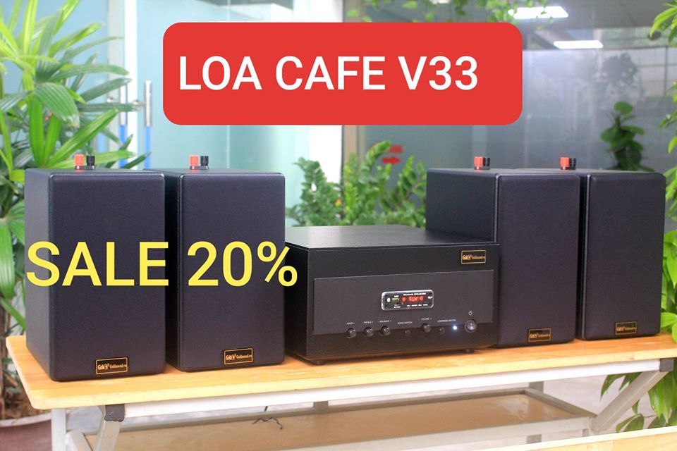 SALE 20% Combo dàn âm thanh quán cafe V33 Goldsound chuyên lắp cho Quán Cafe, Quán ăn, Spa, Gym... có không gian từ 40m2 - 150m2