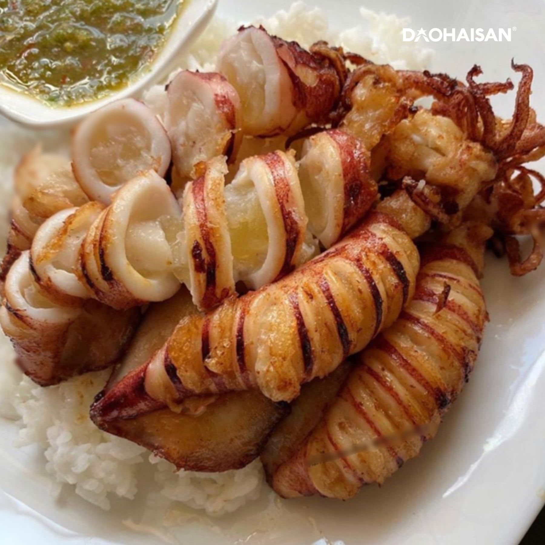 Mực Chiên Xù ăn với con Trắng