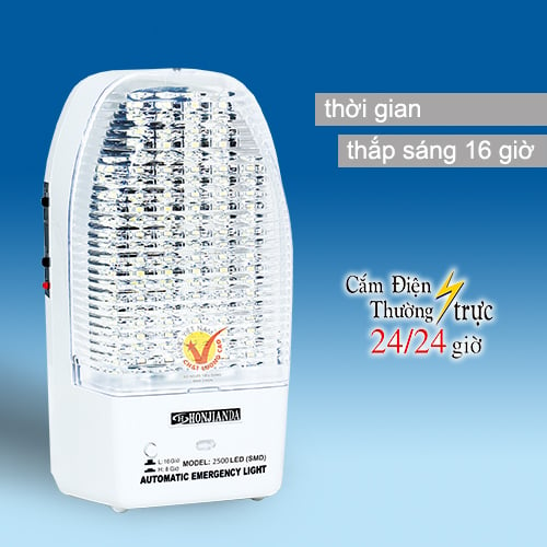 Đèn sạc chiếu sáng khẩn cấp Honjianda HJD-2500 Led