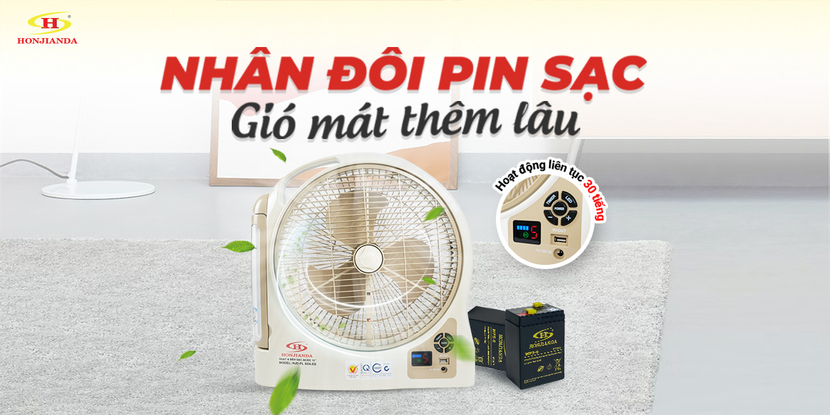 Gợi ý top 5 quạt sạc tích điện 2 bình Honjianda bền đẹp, nên mua nhất hiện nay