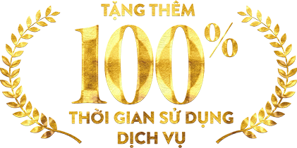 Tặng thêm 100% thời gian sử dụng dịch vụ