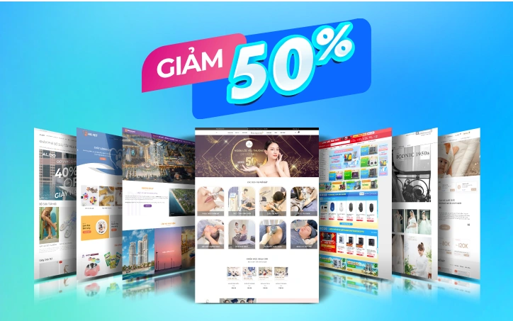 GIẢM 50%-100% GIAO DIỆN WEBSITE