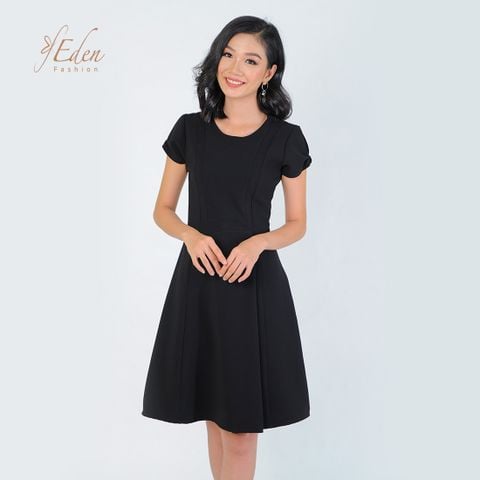 19/V136/S/02/VÁY SUÔNG, NƠ CỔ, CỘC TAY, BE Zen Fashion