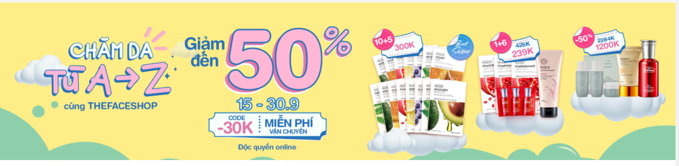 The Face Shop khuyến mãi tháng 9: Tặng bạn deal hot "Siêu sale siêu phẩm"