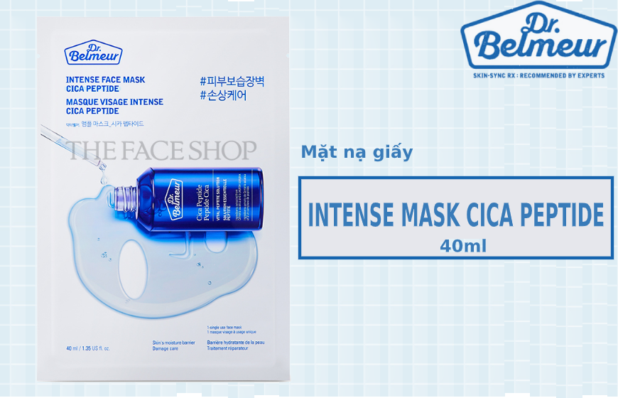 Mặt Nạ Làm Săn Chắc Da DR.BELMEUR INTENSE MASK CICA PEPTIDE 40ml 1