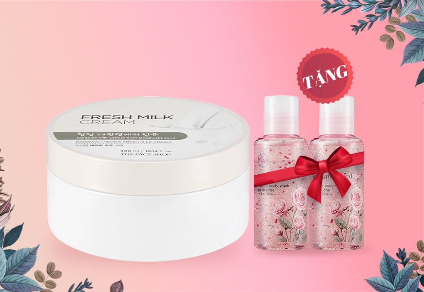 Bộ Sản Phẩm Dưỡng Sáng DAEGWALLYEONG FRESH MILK CREAM (1 Milk Cream + 2