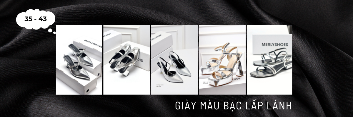 Giày Cao Gót Tone Bạc - Đi Tiệc Đẳng Cấp (Full 35-43)