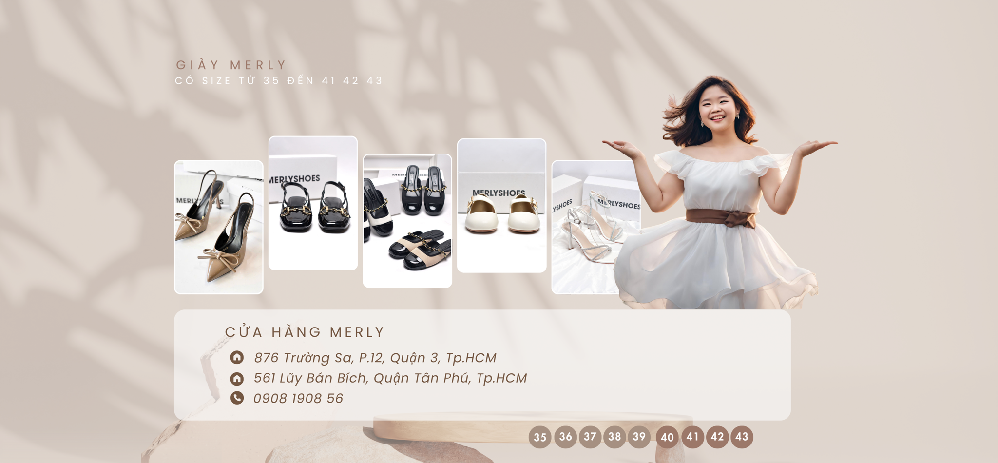 Giày Nữ Big Size Merly ✓Cao Cấp ✓BH 1 Năm ✓Size To 35-45