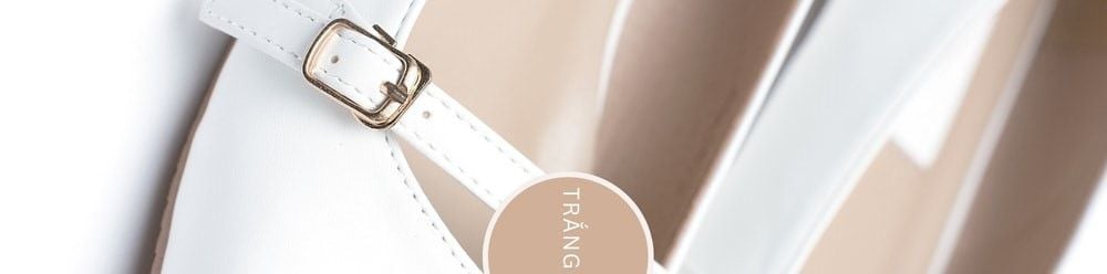 giày búp bê mũi vuông màu trắng