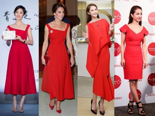Váy xòe khoét vai điệu đà màu đỏ tươi từ Evyy Luxury | Shopee Việt Nam