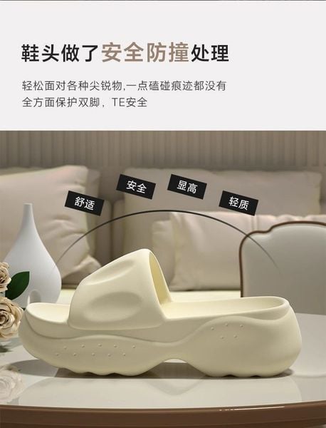 Dép EVA Đế Cao 6.0cm - Mùa Hè, Phong Cách Đơn Giản, Thích Hợp Đi Ngoài và Trong Nhà