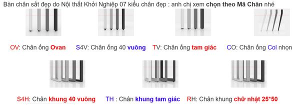 cac kieu chan cua ban lam viec chan sat