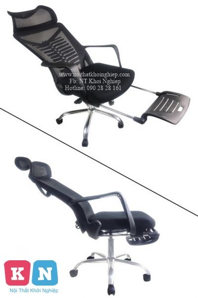 ghế lưới ngã lưng có gác chân