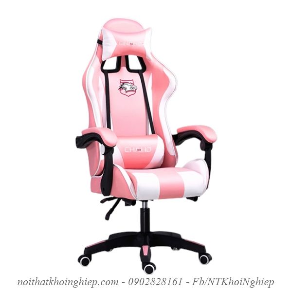 ghế gaming đẹp giá rẻ màu hồng trắng