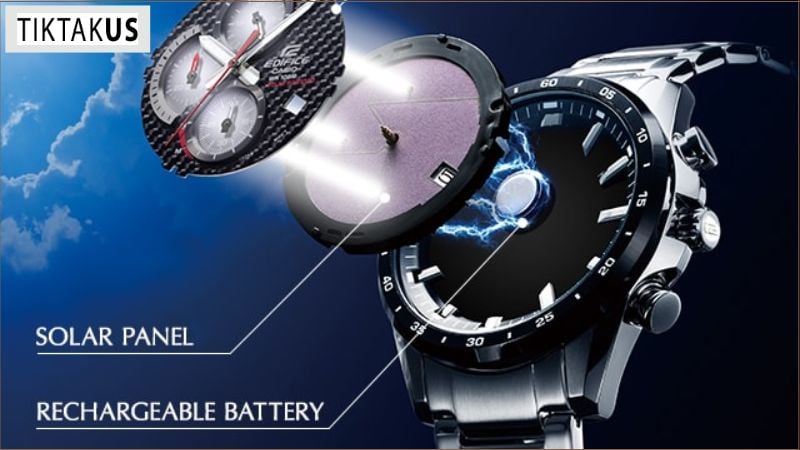 Đồng hồ Casio Wave Ceptor sử dụng pin năng lượng mặt trời.