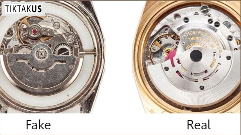 Rolex chính hãng có bộ máy được chế tạo tinh xảo, hoạt động êm ái, chính xác.