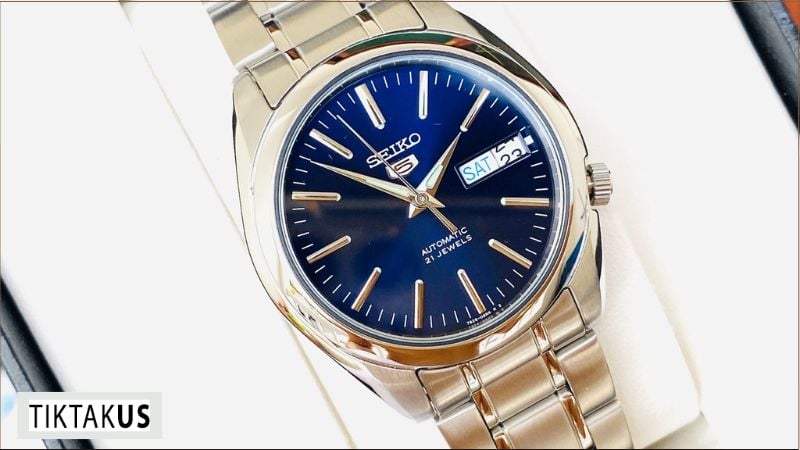 Đồng hồ cơ dây thép không gỉ Seiko 5 automatic SNKL43K1 size 38mm