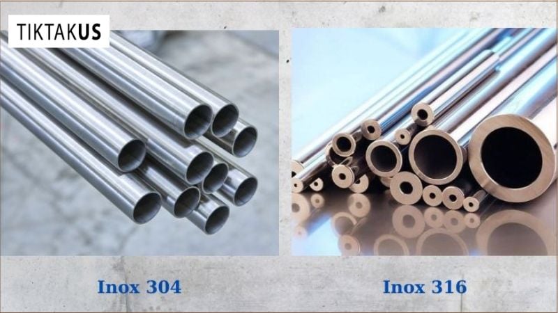 So sánh thành phần chính (%) của 316L và 304