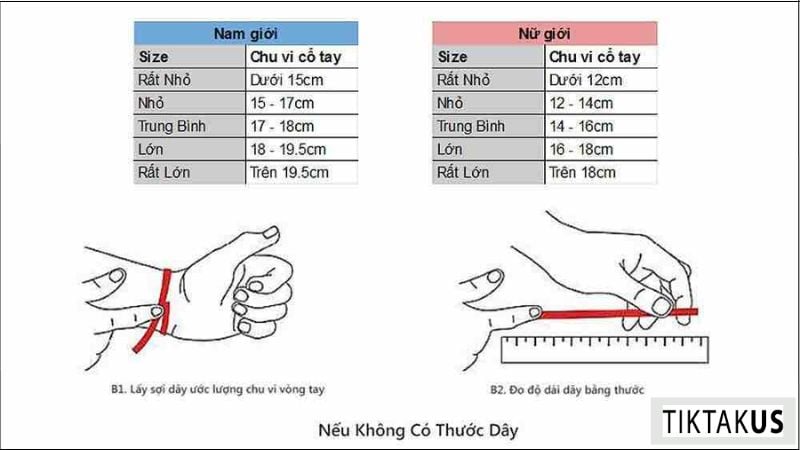 Chọn đồng hồ có kích thước mặt số phù hợp với chu vi cổ tay.