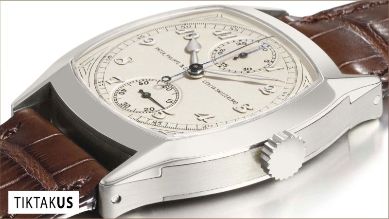 Unique Cushion-Shaped Single Button Chronograph In 18k White Gold