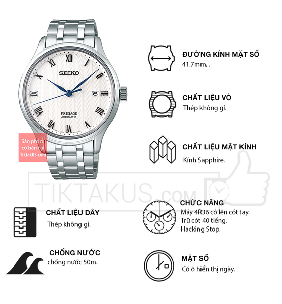 Đồng hồ nam cao cấp Seiko Presage SRPC79J1 Made in Japan - Tiktakus