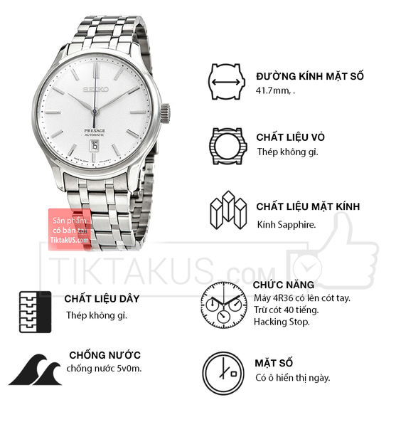 Đồng hồ nam cao cấp Seiko Presage SRPD39J1 Made in Japan - Tiktakus