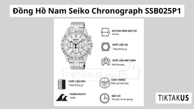 Đồng Hồ Nam Seiko Chronograph SSB025P1