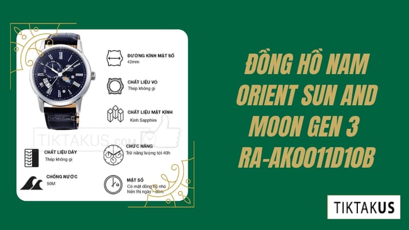 Đồng Hồ Nam Orient Sun And Moon Gen 3 RA-AK0011D10B  toát lên sự thanh lịch