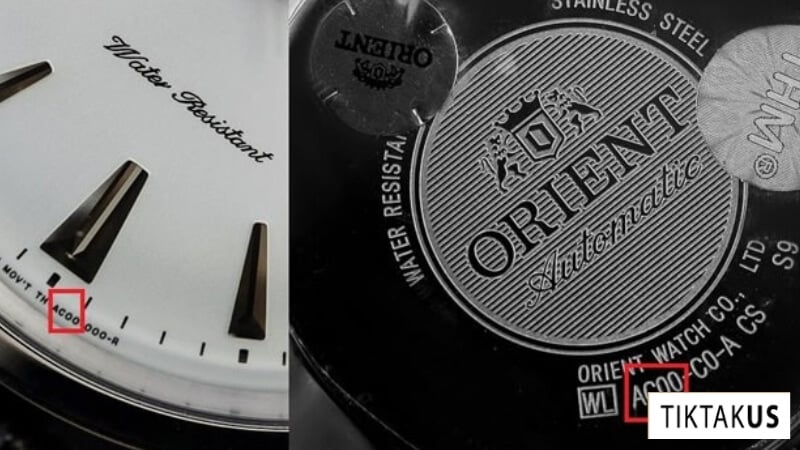 Nhận biết đồng hồ Orient chính hãng bằng cách kiểm tra dãy serial number trên đồng hồ
