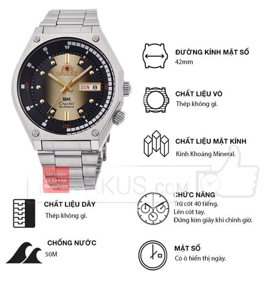 Thông số kỹ thuật đồng hồ orient SK 2019