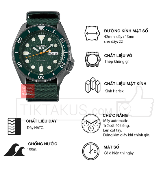 Đồng hồ Seiko 5 Sport 2019 chính hãng SRPD77 SRPD77K1 - Tiktakus