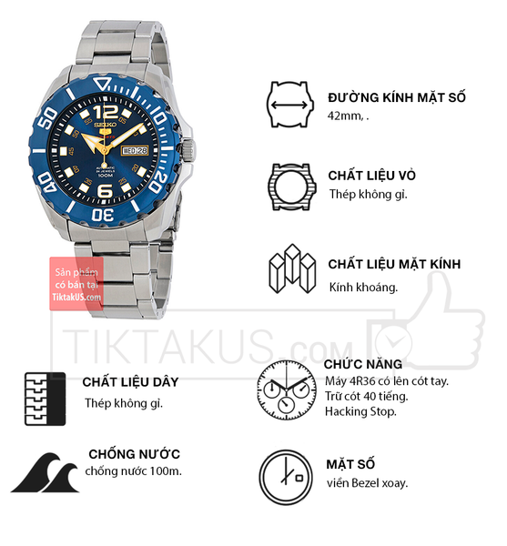 Đồng hồ đeo tay nam Seiko 5 sport SRPB37K1 - Tiktakus