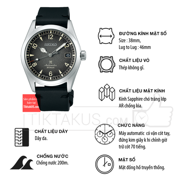 Đồng hồ nam dây da Seiko SPB159J1 prospex Alpinist ( Made in japan) -  Tiktakus