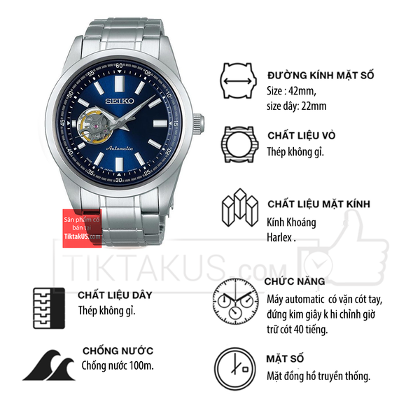 SCVE051 đồng hồ Seiko Automatic Open Heart Size 42mm Made in Japan -  Tiktakus