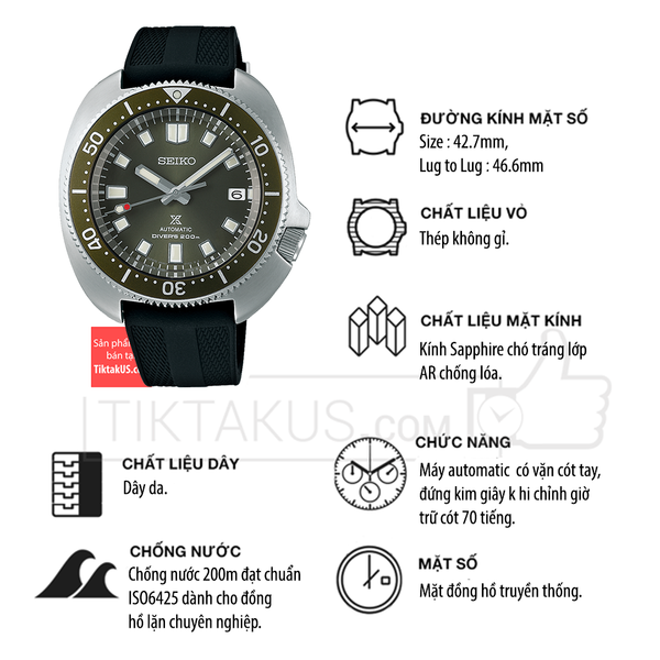 Đồng hồ nam SEIKO SPB153J1 Prospex 'Willard' Turtle Automatic - Tiktakus
