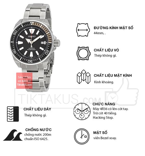 Đồng hồ thợ lặn Seiko Prospex Samurai SRPF03K1 - SRPB51K1 - Tiktakus