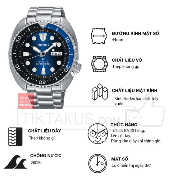 Đồng hồ thợ lặn Seiko Prospex turtle SEIKO PROSPEX SRPC25K1 - Tiktakus
